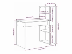 Escritorio Roble ahumado 113 x 54 x 120 cm Madera de ingeniería^vidaxl Sale