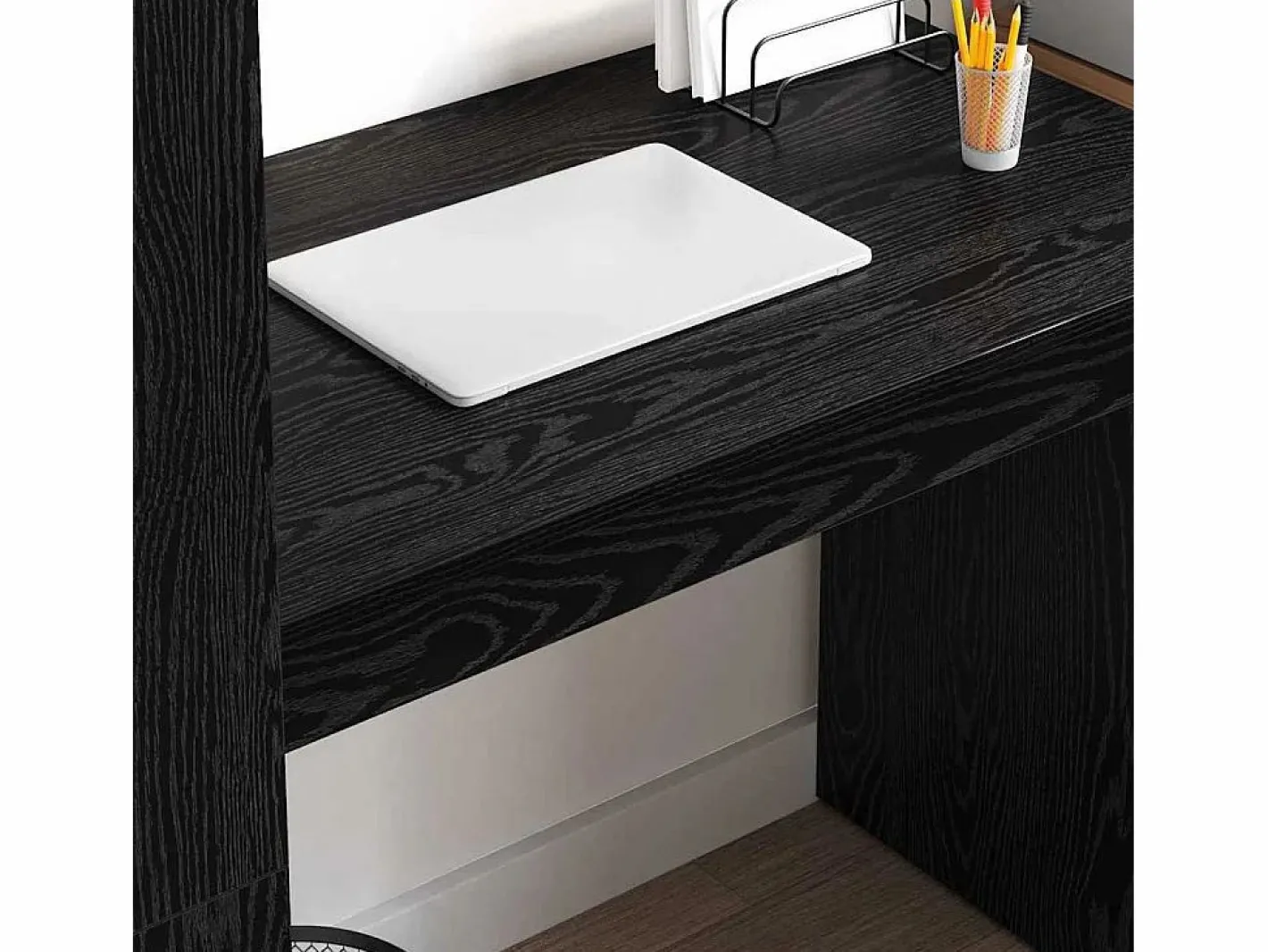 vidaxl Escritorio Roble 113 x 54 x 120 cm Madera de ingeniería Negro Online