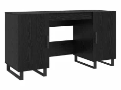 Clicnbuy Escritorio Roble 140 x 50 x 75 cm Madera contrachapada Negro Clearance