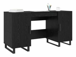 Clicnbuy Escritorio Roble 140 x 50 x 75 cm Madera contrachapada Negro Clearance