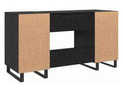 Clicnbuy Escritorio Roble 140 x 50 x 75 cm Madera contrachapada Negro Clearance