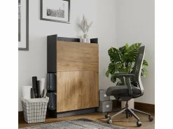 Vicco Escritorio Secreter|Escritorio secretario antracita/roble dorado 85x28.6x128.5 alena