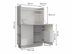 Vicco Escritorio secretario 85x27x118.9 alena Blanco Discount