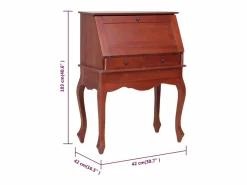 Escritorio secreter madera maciza de caoba marrón 78x42x103 cm^Clicnbuy Hot