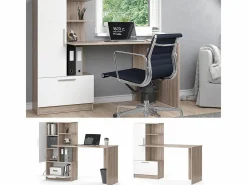 Escritorio sonoma/blanco 150x59.3x120.1 tomy^Vicco Discount