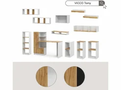 Escritorio sonoma/blanco 150x59.3x120.1 tomy^Vicco Discount