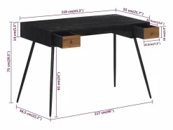 Escritorio 117x56,5x75 cm teca maciza recuperada^ Online