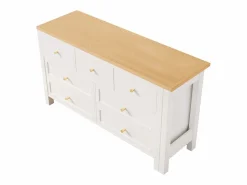 Merax Escritorio Rinconero|Escritorio Tradicional|Escritorio y aparador 2 en 1 - 120 x 40 x 70 cm - Giratorio 360° - con 7 cajones - aglomerado -