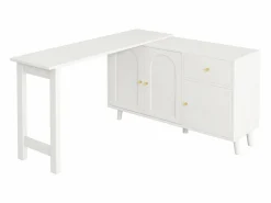 Escritorio y aparador 2 en 1 - 120 x 40 x 74,5 cm - Giratorio 360° - con 3 puertas + 1 cajón - aglomerado -^Merax Online