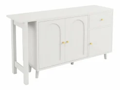 Escritorio y aparador 2 en 1 - 120 x 40 x 74,5 cm - Giratorio 360° - con 3 puertas + 1 cajón - aglomerado -^Merax Online