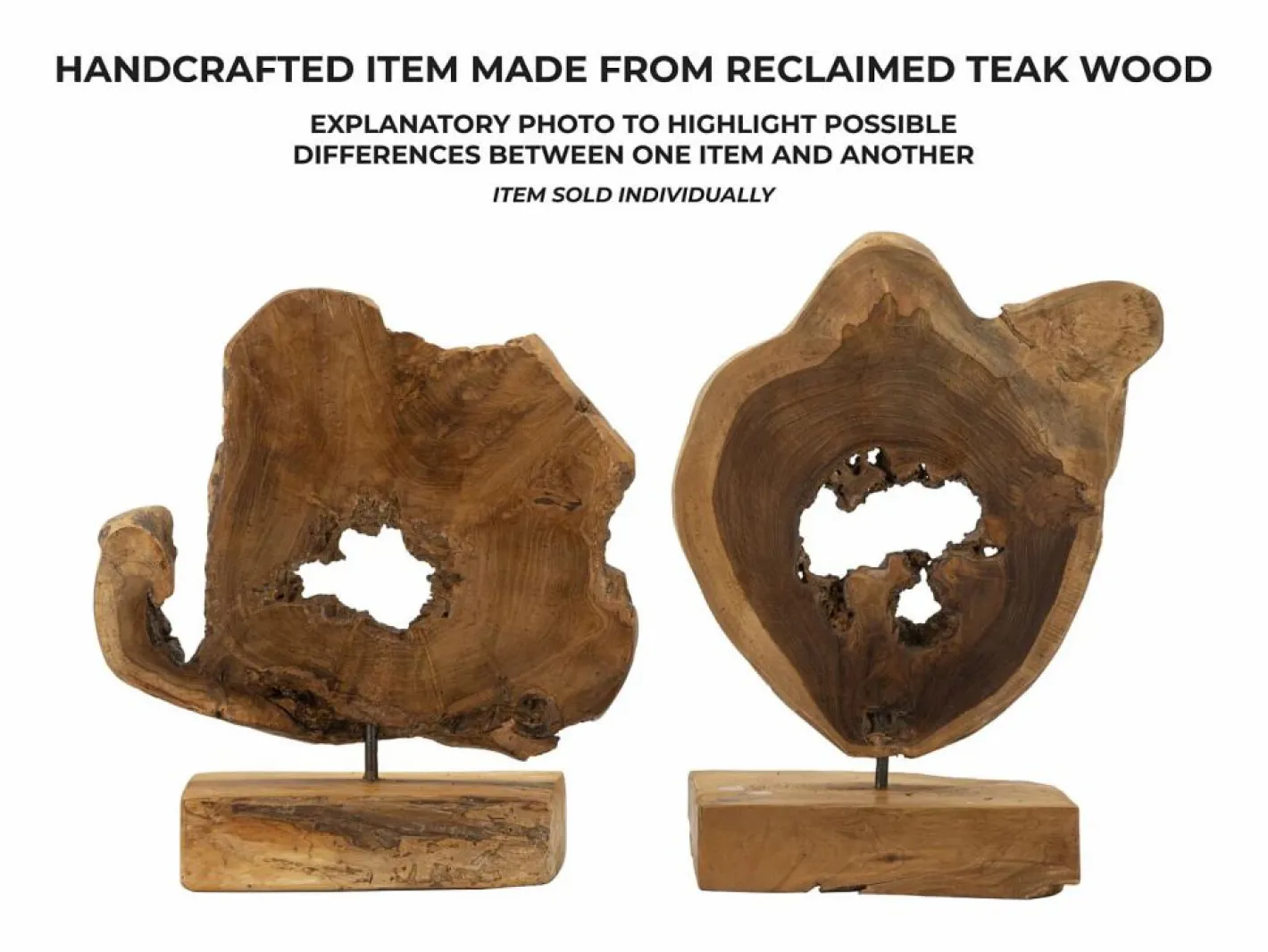 Estatua|Escultura de madera de teca hecha a mano estilo étnico Bintang