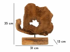 Estatua|Escultura de madera de teca hecha a mano estilo étnico Bintang