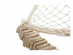 Escultura de velero en madera con red de tela 45x45x7cm Enok - Natural^ New
