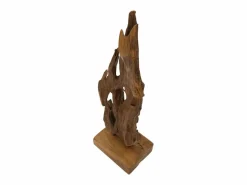 Escultura decorativa artesanal en madera de teca estilo étnico Rakat^ Online