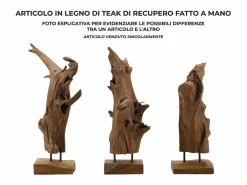Estatua|Escultura decorativa étnica de madera de teca hecha a mano Akar