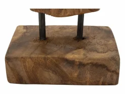 Escultura estilo étnico en madera de teca tallada a mano Taka^ Online
