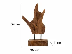Escultura estilo étnico en madera de teca tallada a mano Taka^ Online