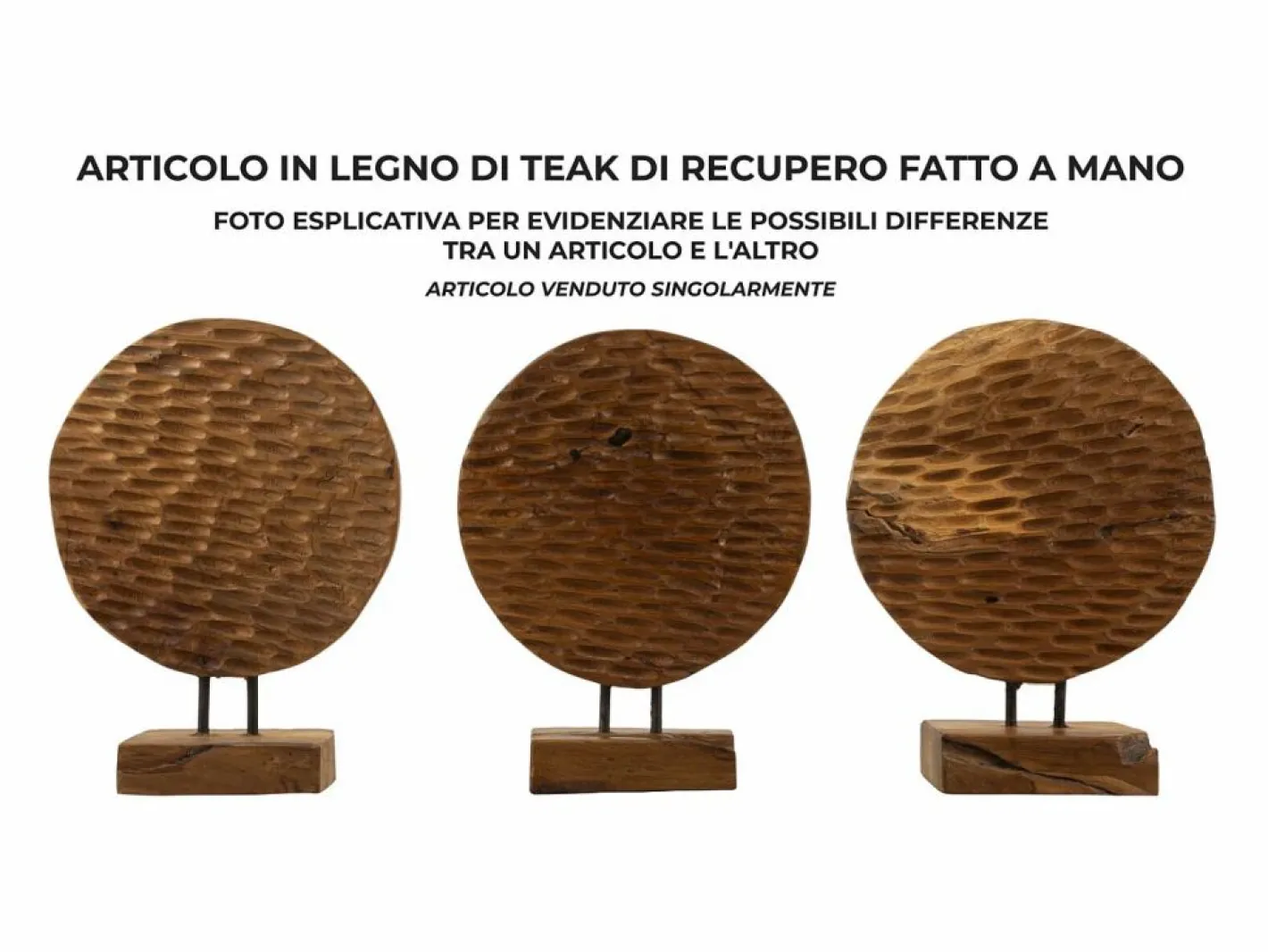 Escultura étnica decorativa de madera de teca hecha a mano Coin^ New