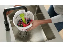 Joseph Joseph Escurridor giratorio de ensaladas Spindola™ para fregadero, rápido y eficiente para escurrir lechugas y vegetales Blanco Discount