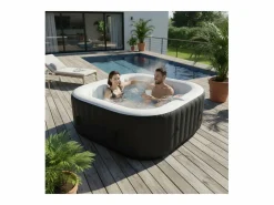 Espacio inflable 4 plazas cuadradas - Ospazia - Dimensiones: 155 x 155 cm - Filtro y tarpaulina incluidos^