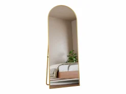 Espejo arqueado de cuerpo entero - 53 x 162 cm Espejo de pie arqueado grande de cuerpo entero - Espejo de tocador para sala de estar, Dorado Best