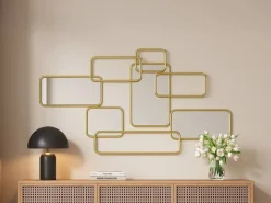 OZAIA Espejo art déco asimétrico, L. 85 x H. 45 cm, , OMAYA Dorado Discount