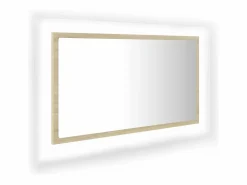 vidaxl Espejo de baño acrílico color roble Sonoma 80x8,5x37 cm Color natural claro New