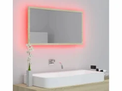 vidaxl Espejo de baño acrílico color roble Sonoma 80x8,5x37 cm Color natural claro New