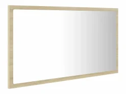 vidaxl Espejo de baño acrílico color roble Sonoma 80x8,5x37 cm Color natural claro New