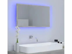 Espejo de baño acrílico hormigón 80x8,5x37 cm ES243846^ Online