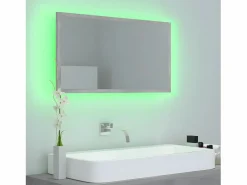 Espejo de baño acrílico hormigón 80x8,5x37 cm ES243846^ Online