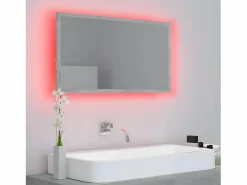Espejo de baño acrílico hormigón 80x8,5x37 cm ES243846^ Online