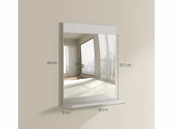 Homcom Mueble De Aseo|Espejo de baño Altivia con estante 60x50x12 cm