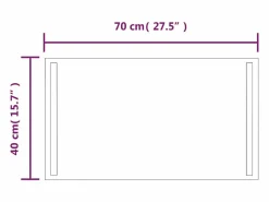 Accesorios De Cuarto De Baño|Espejo De Cuarto De Baño|Espejo de baño con LED 70x40 cm ES872871