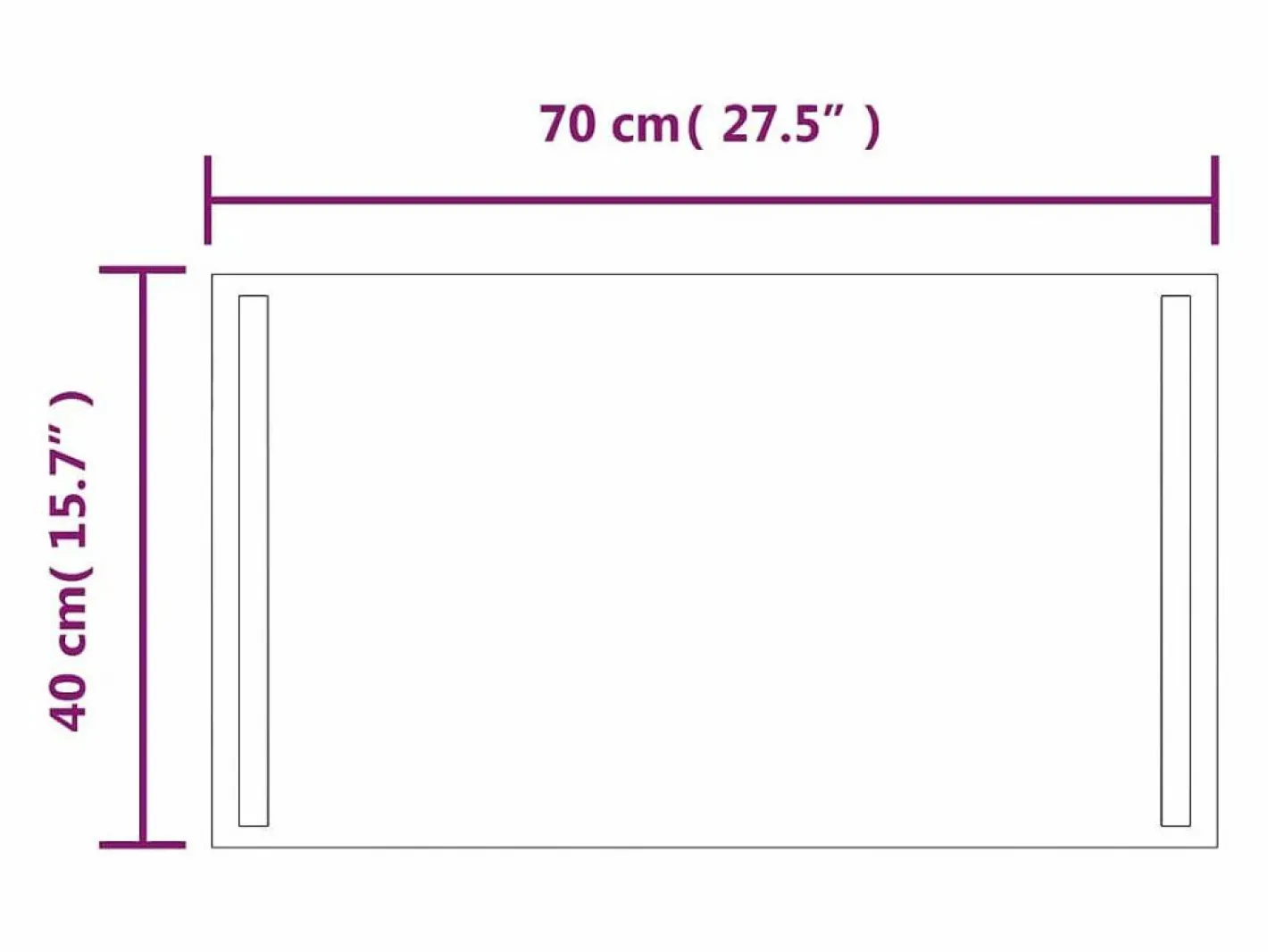 Accesorios De Cuarto De Baño|Espejo De Cuarto De Baño|Espejo de baño con LED 70x40 cm ES872871