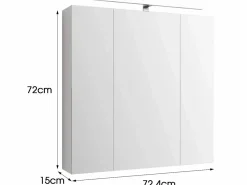 ML-DESIGN Espejo de baño con LED 72,4x72x15 cm Blanco Hot