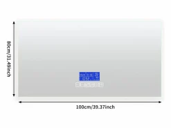Accesorios De Cuarto De Baño|Espejo De Cuarto De Baño|Espejo de baño de 100 x 80 cm, LED con altavoz Bluetooth, iluminación regulable, antivaho y pantalla de temperatura.