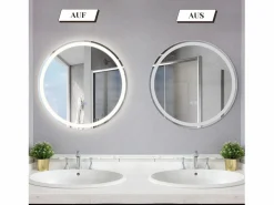 NETTLIFE Accesorios De Cuarto De Baño|Espejo De Cuarto De Baño|Espejo de baño iluminado - Redondo 80 cm LED, IP44, interruptor táctil, antivaho, ajustable 3000K-6500K