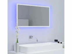 Accesorios De Cuarto De Baño|Espejo De Cuarto De Baño|Espejo de baño LED acrílico 80x8,5x37 cm ES767247