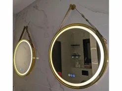 Espejo de baño LED redondo con 3 colores regulables antivaho 60x60cm^Fativo Hot