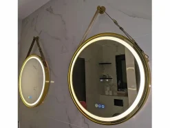Fativo Accesorios De Cuarto De Baño|Espejo De Cuarto De Baño|Espejo de baño LED redondo 80cm iluminación con 3 colores ajustables antivaho 80x80cm