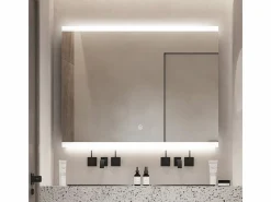 Espejo de baño led retroiluminado de 90x70cm antivaho Krona L^AHD Online