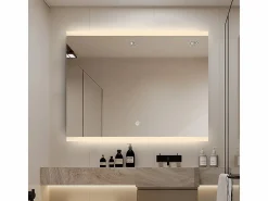 Espejo de baño led retroiluminado de 90x70cm antivaho Krona L^AHD Online