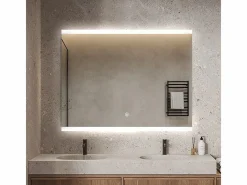 Espejo de baño led retroiluminado de 90x70cm antivaho Krona L^AHD Online