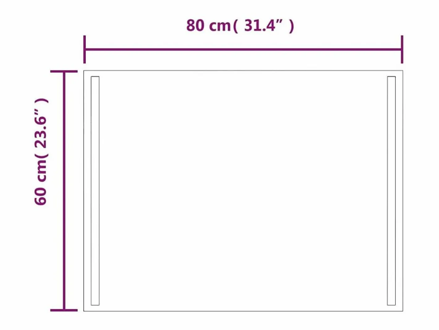 Accesorios De Cuarto De Baño|Espejo De Cuarto De Baño|Espejo de baño LED 80x60 cm