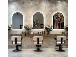 Fativo Espejo de baño LED 60x90cm espejo con bluetooth tricolor antivaho 90x60cm Plateado