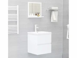vidaxl Espejo de baño madera contrachapada 40x10,5x37 cm Blanco Hot