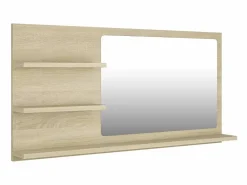 Espejo de baño madera contrachapada roble Sonoma 90x10,5x45 cm ES249897 Marru00f3n New