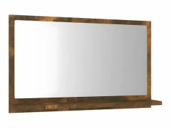 Espejo de baño madera contrachapada roble ahumado 60x10,5x37 cm ES373263 Marru00f3n New