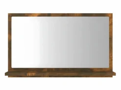 Espejo de baño madera contrachapada roble ahumado 60x10,5x37 cm ES373263 Marru00f3n New